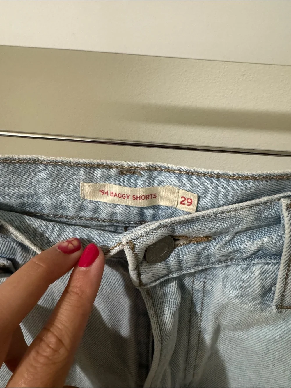 Levi's Light Blue Baggy Denim Shorts